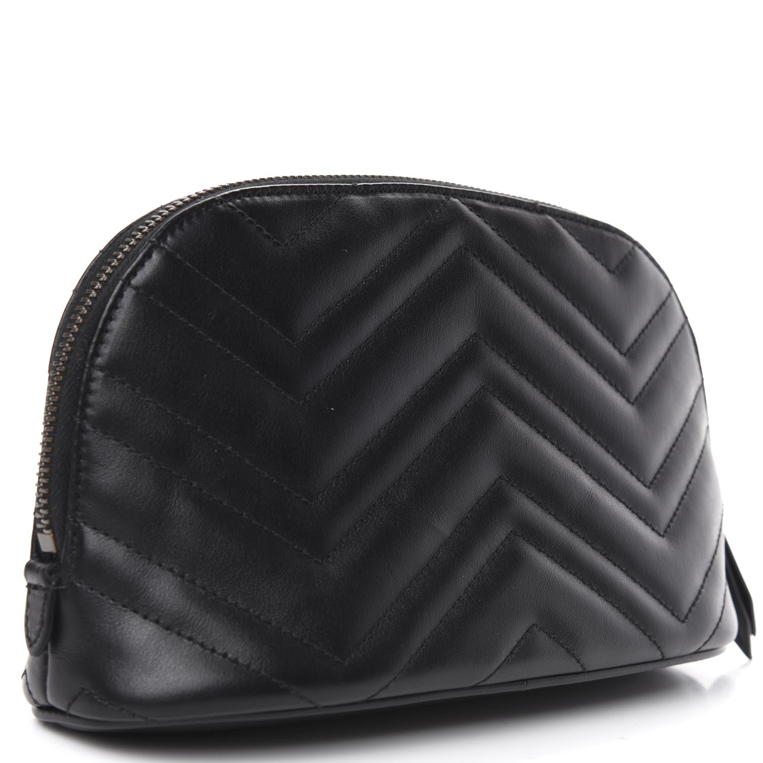 Gucci Calfskin Matelasse Large GG Marmont Pouch Cosmetic Case Black 3 of 9