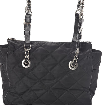 Prada Nylon Tessuto Impuntu Quilted Shoulder Bag Black 7 of 9