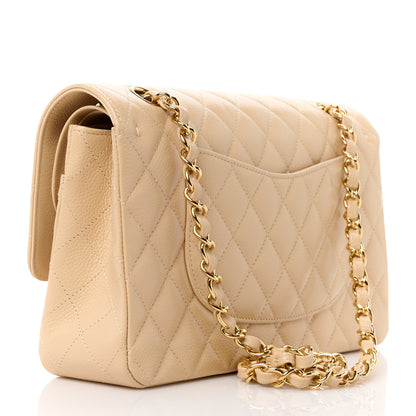 Chanel Caviar Quilted Medium Double Flap Beige 3 of 12