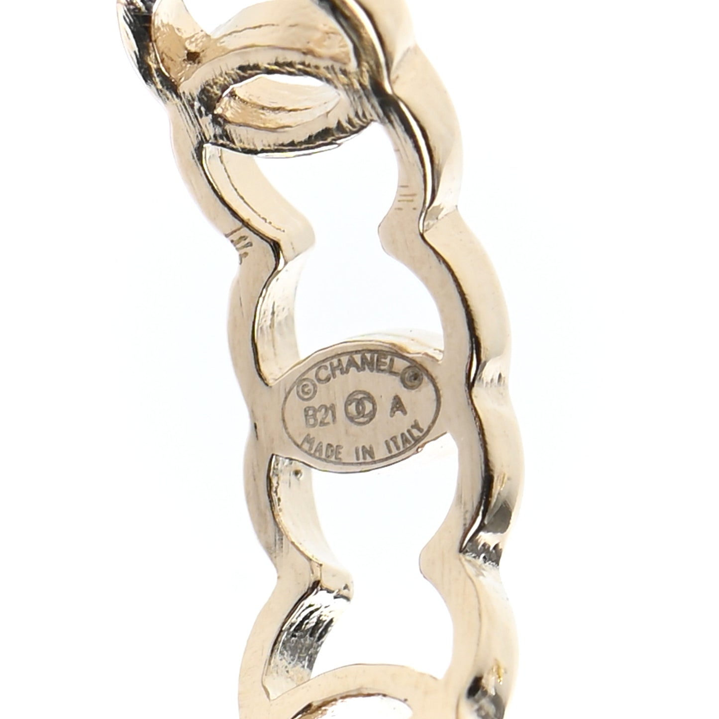 Metal CC Hoop Earrings Gold