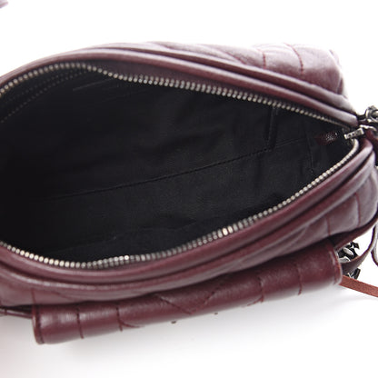 Saint Laurent Lambskin Matelasse Monogram East West Rider Bag Bordeaux 4 of 9
