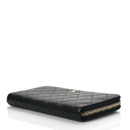 Chanel Caviar Quilted Large Gusset Zip Around Wallet Black 9 of 9