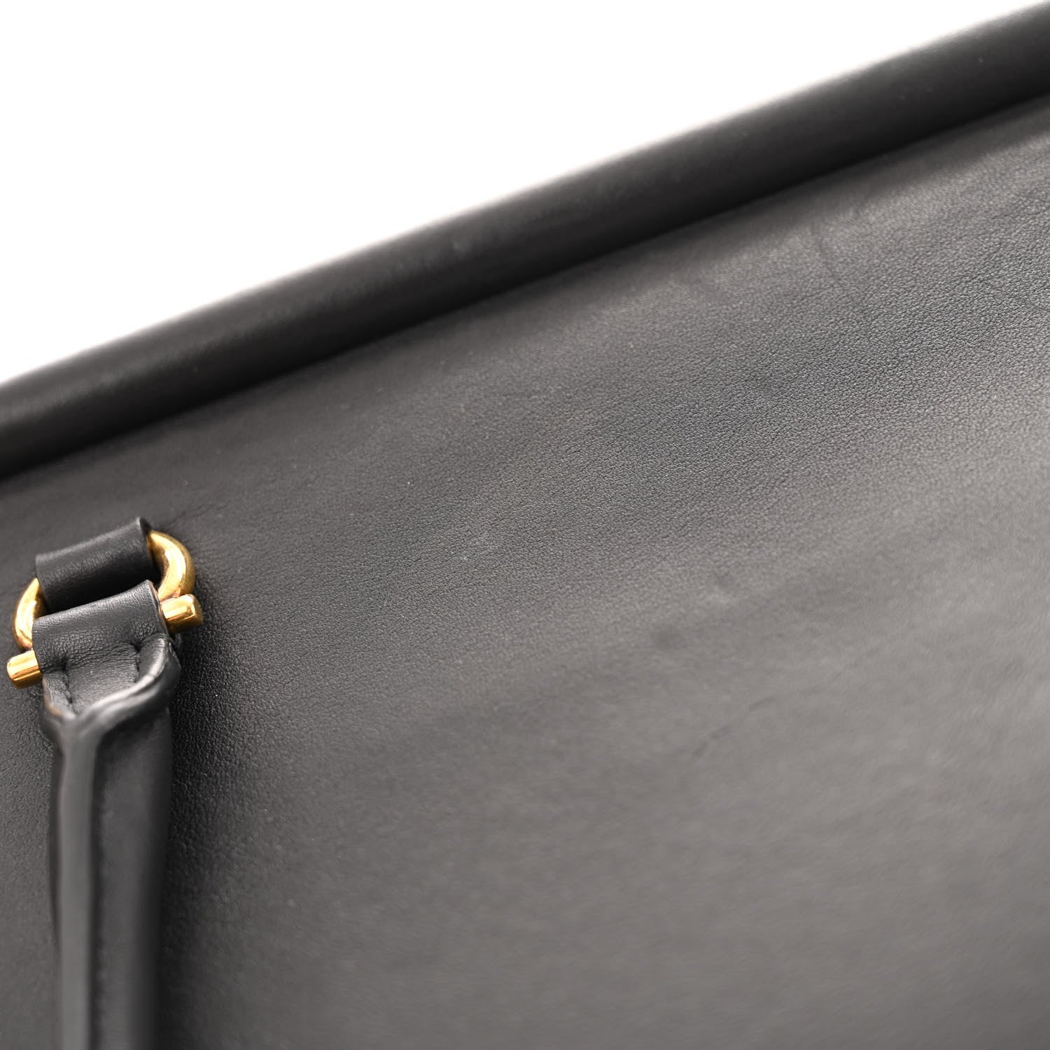 Salvatore Ferragamo Calfskin Frame Satchel Black 10 of 10