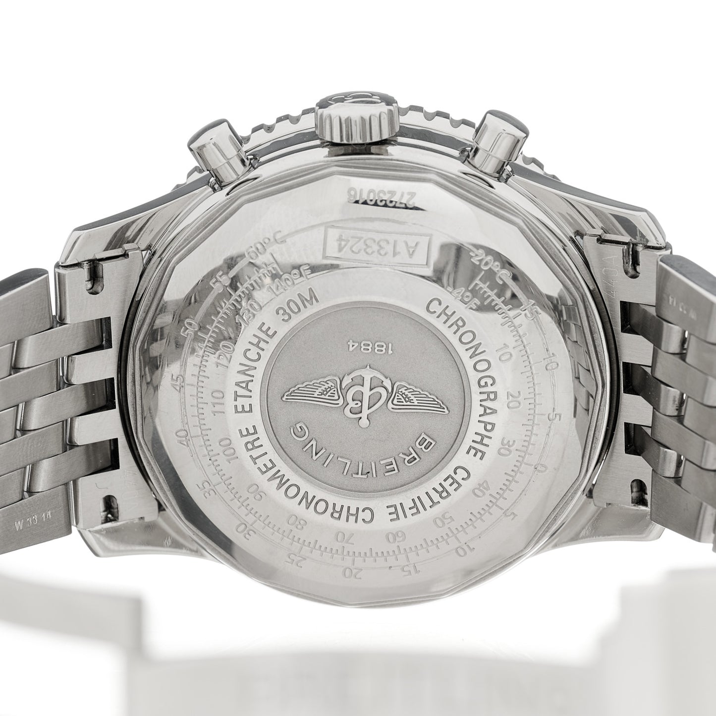 Stainless Steel 41mm Navitimer Automatic Watch White A1332412