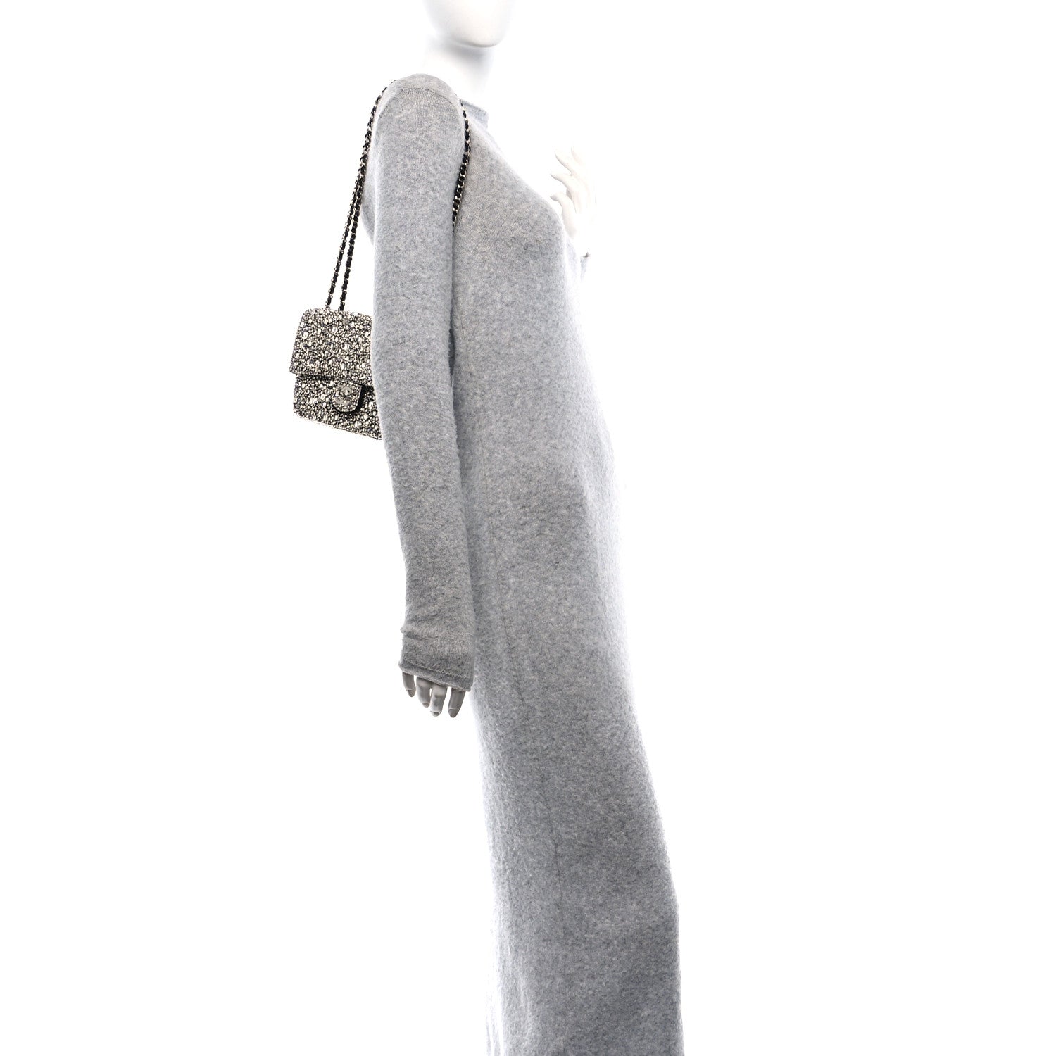 Chanel Satin Strass Mini Flap Silvery 2 of 12
