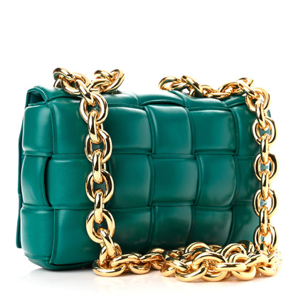 Bottega Veneta Lambskin Maxi Intreccio Padded Chain Cassette Crossbody Bag Mallard 3 of 9