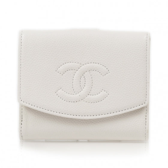 Chanel Caviar French Wallet White 1 of 11