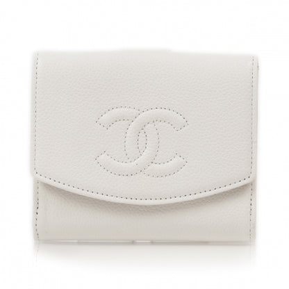 Chanel Caviar French Wallet White 1 of 11