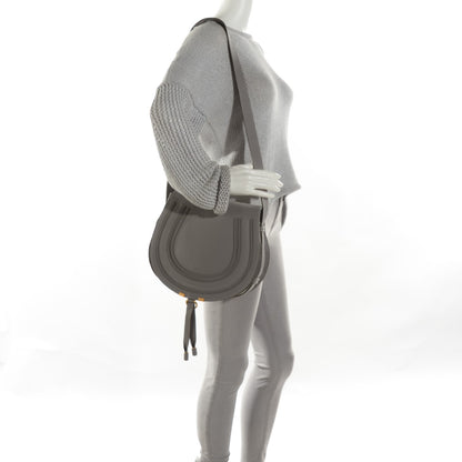 Chloe Calfskin Medium Marcie Round Crossbody Bag Cashmere Grey 2 of 9