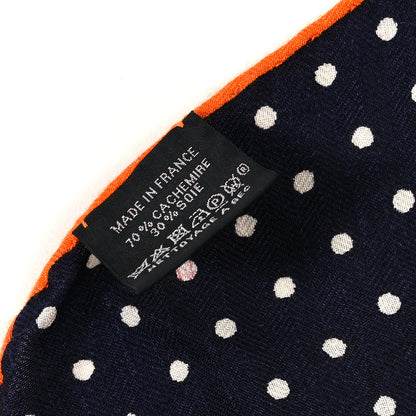 Hermes Cashmere Silk Losange Scarf Bleu Orange Multicolor 5 of 5
