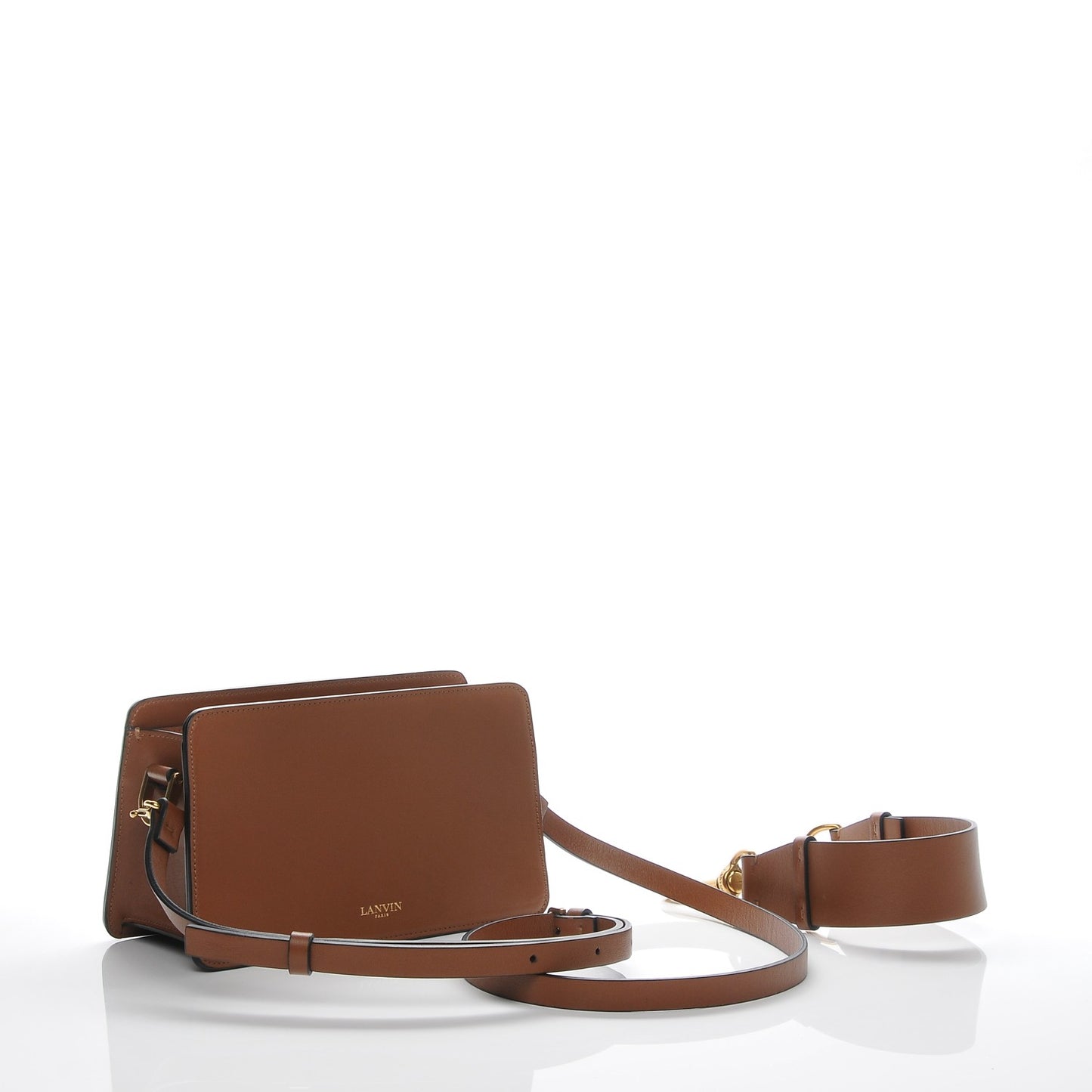 Nomad Calfskin Box Shoulder Bag Camel