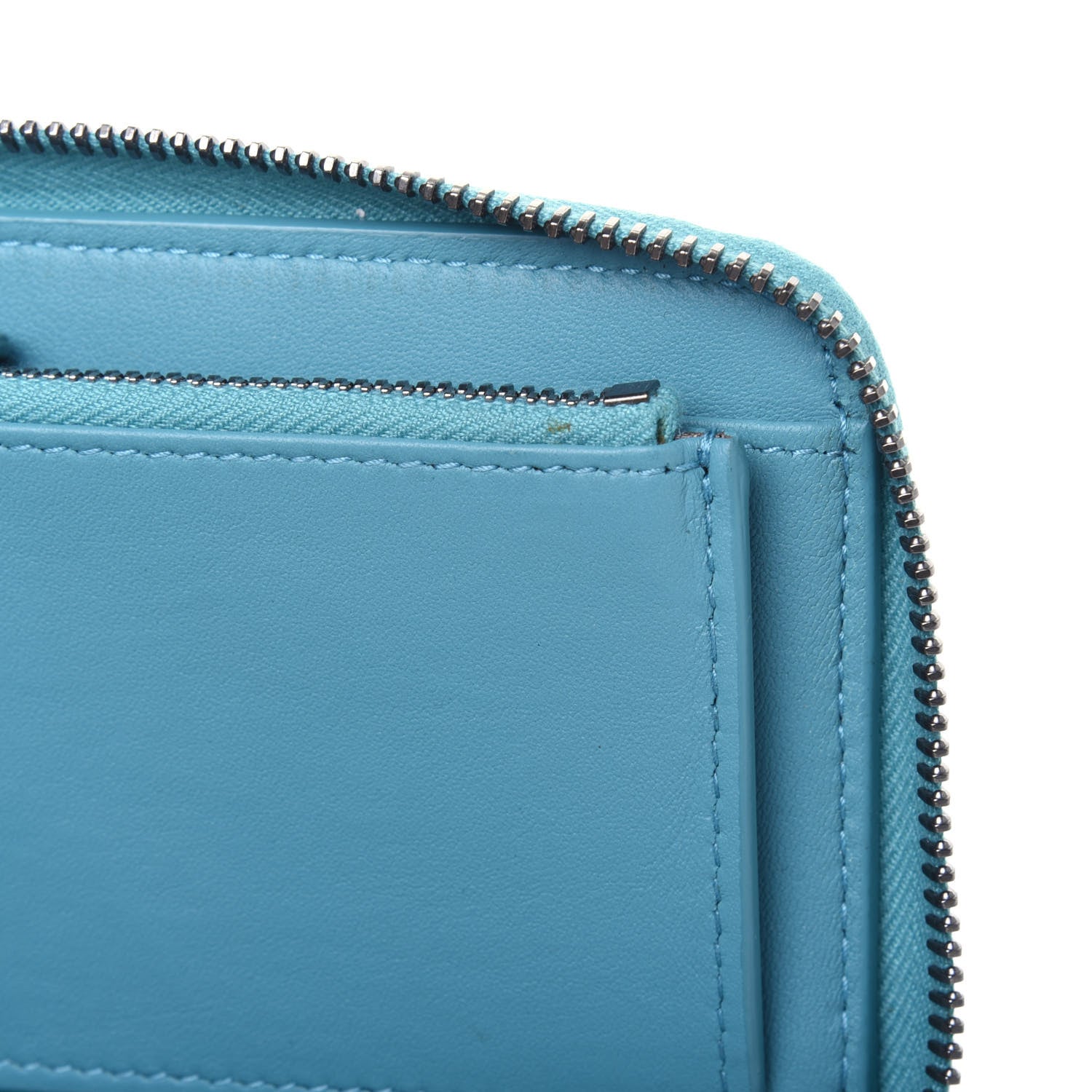 Bottega Veneta Nappa Intrecciato Zip Around Wallet Turquoise 8 of 14