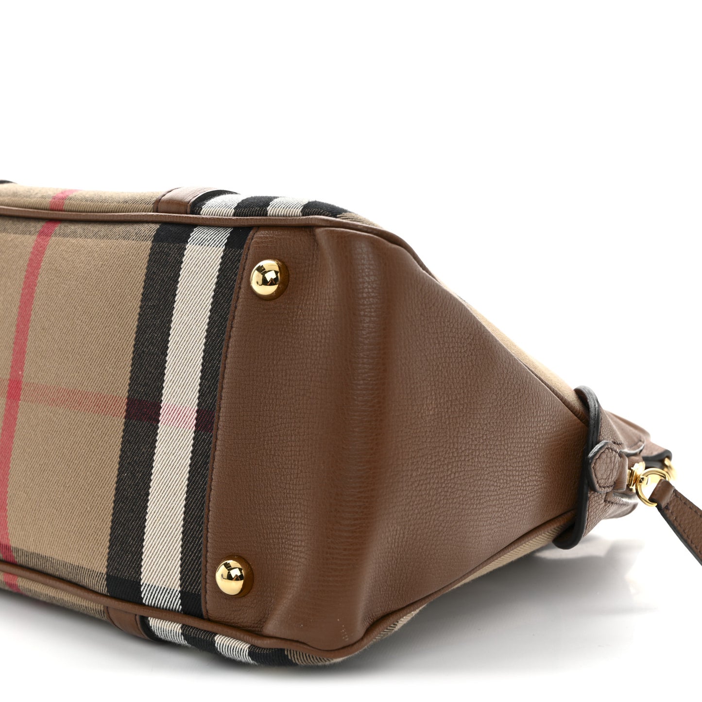 Derby Calfskin House Check Medium Milverton Satchel Tan