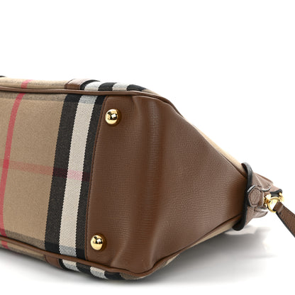 Burberry Derby Calfskin House Check Medium Milverton Satchel Tan 10 of 10