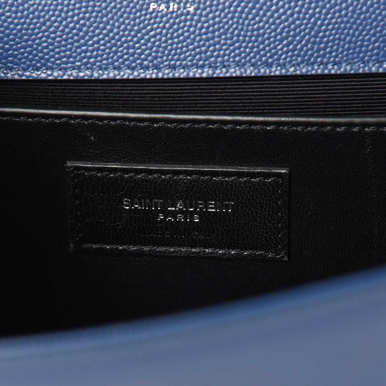 Saint Laurent Grain De Poudre Medium Classic Monogram Kate Satchel Denim Blue 7 of 9