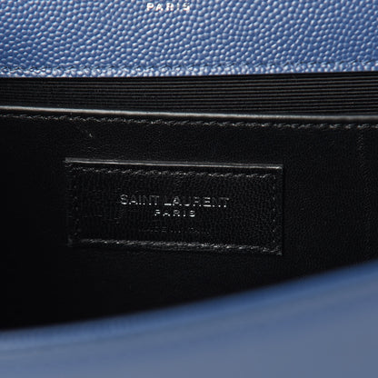 Saint Laurent Grain De Poudre Medium Classic Monogram Kate Satchel Denim Blue 7 of 9