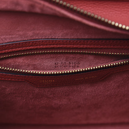 Celine Drummed Calfskin Micro Luggage Merlot 6 of 12