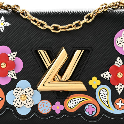 Louis Vuitton Epi Blooming Flowers Twist Shoulder Bag MM Black 9 of 11