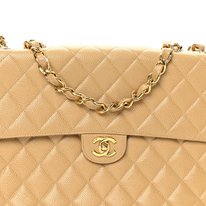 Chanel Caviar Quilted Jumbo Single Flap Beige 8 of 11