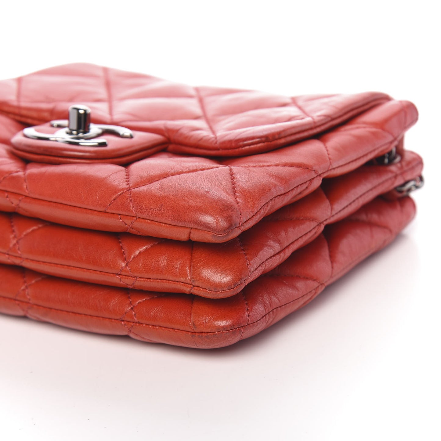 Lambskin Quilted Mini Chanel 3 Flap Red