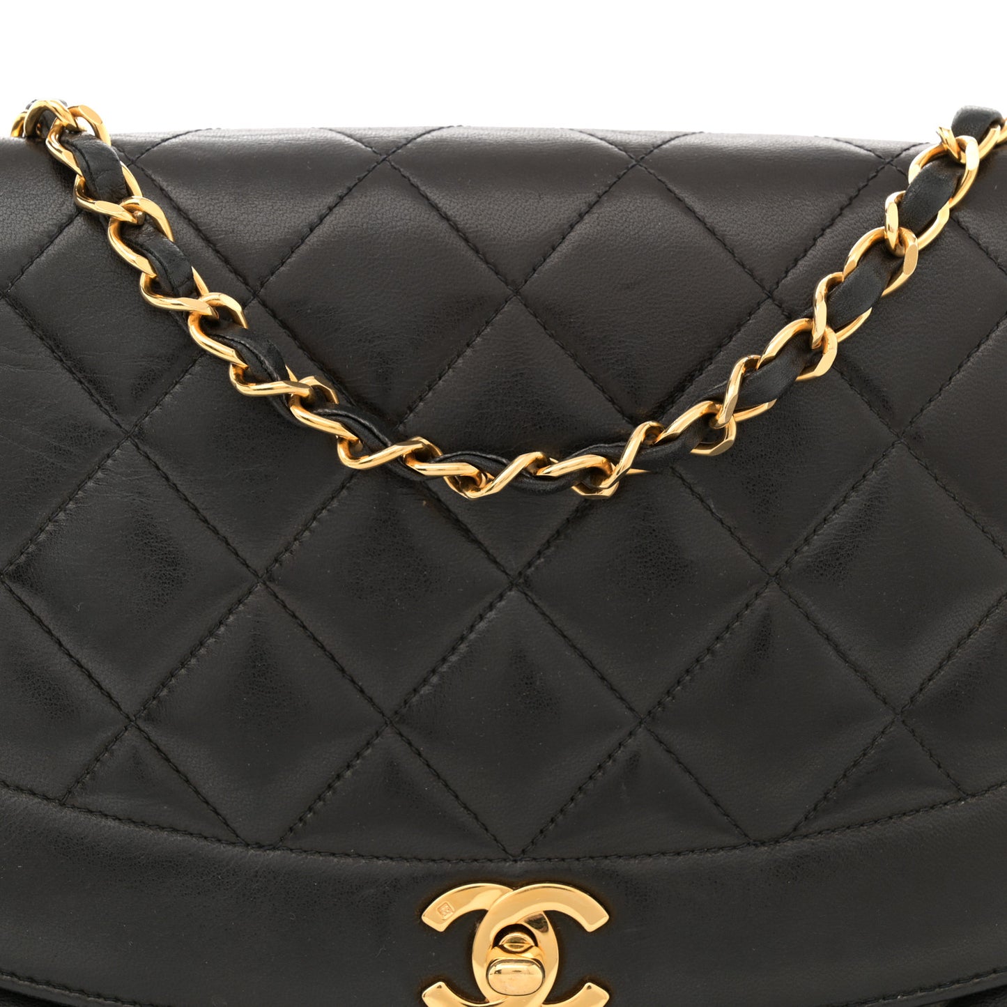 Lambskin Quilted Medium Single Flap Black
