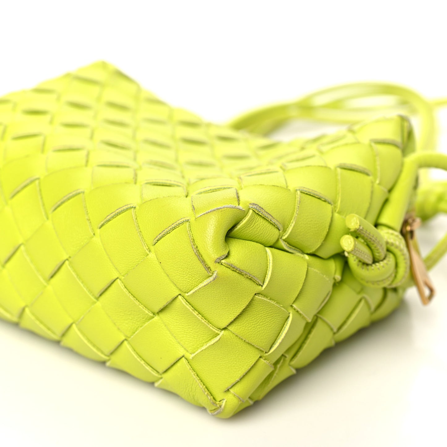 Nappa Intrecciato Mini Loop Camera Bag Acid Kiwi