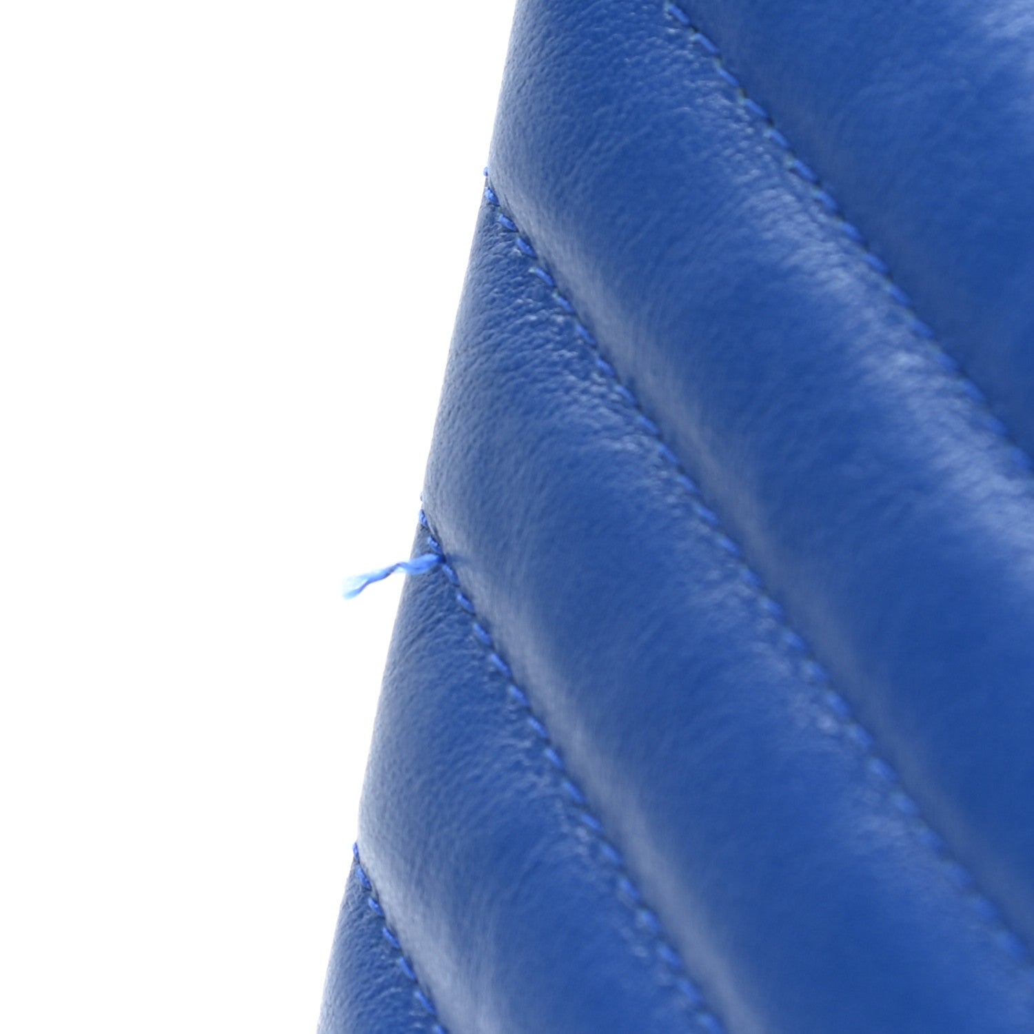 Saint Laurent Calfskin Matelasse Chevron Monogram Zip A5 Pouch Blue Majorelle 9 of 11