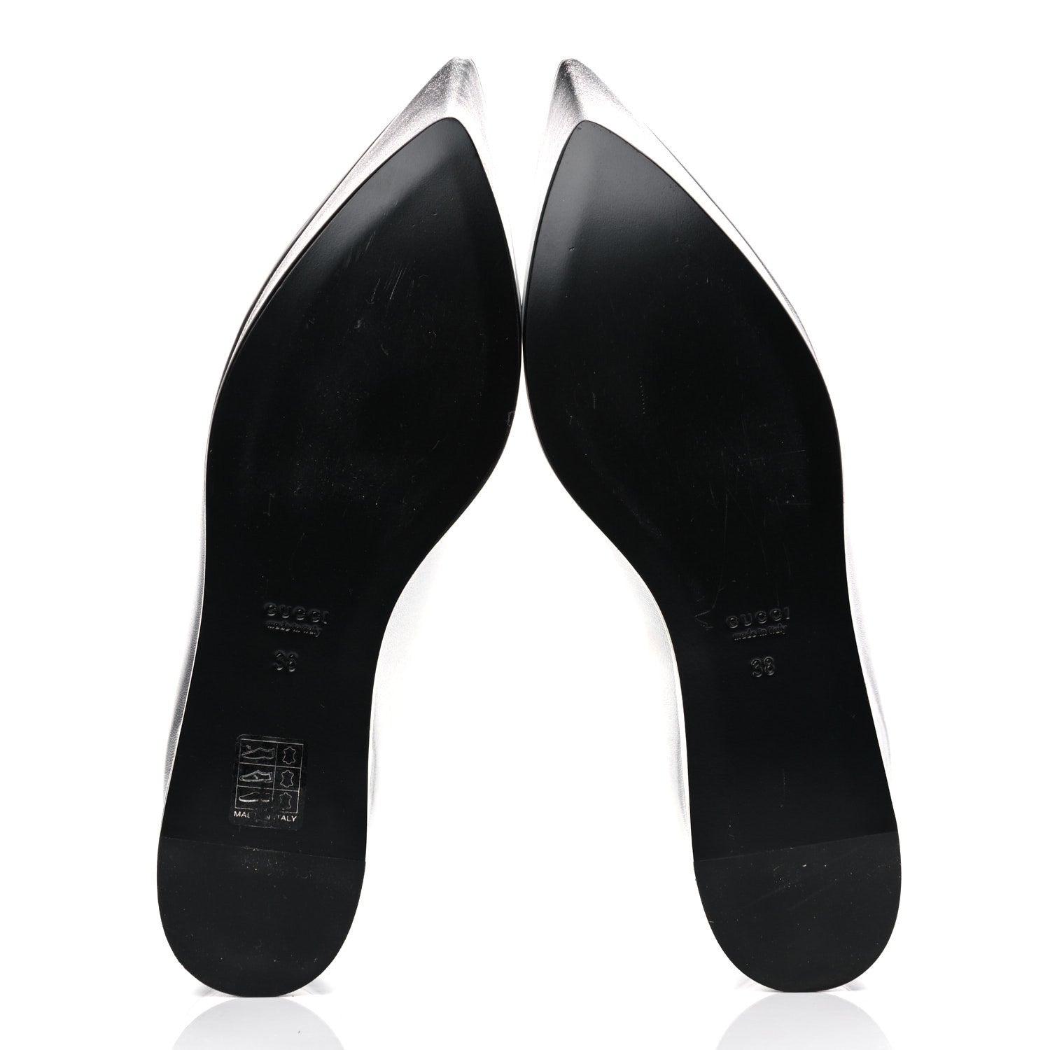 Gucci Metallic Nappa Crystal Platform 38 Silver 5 of 14