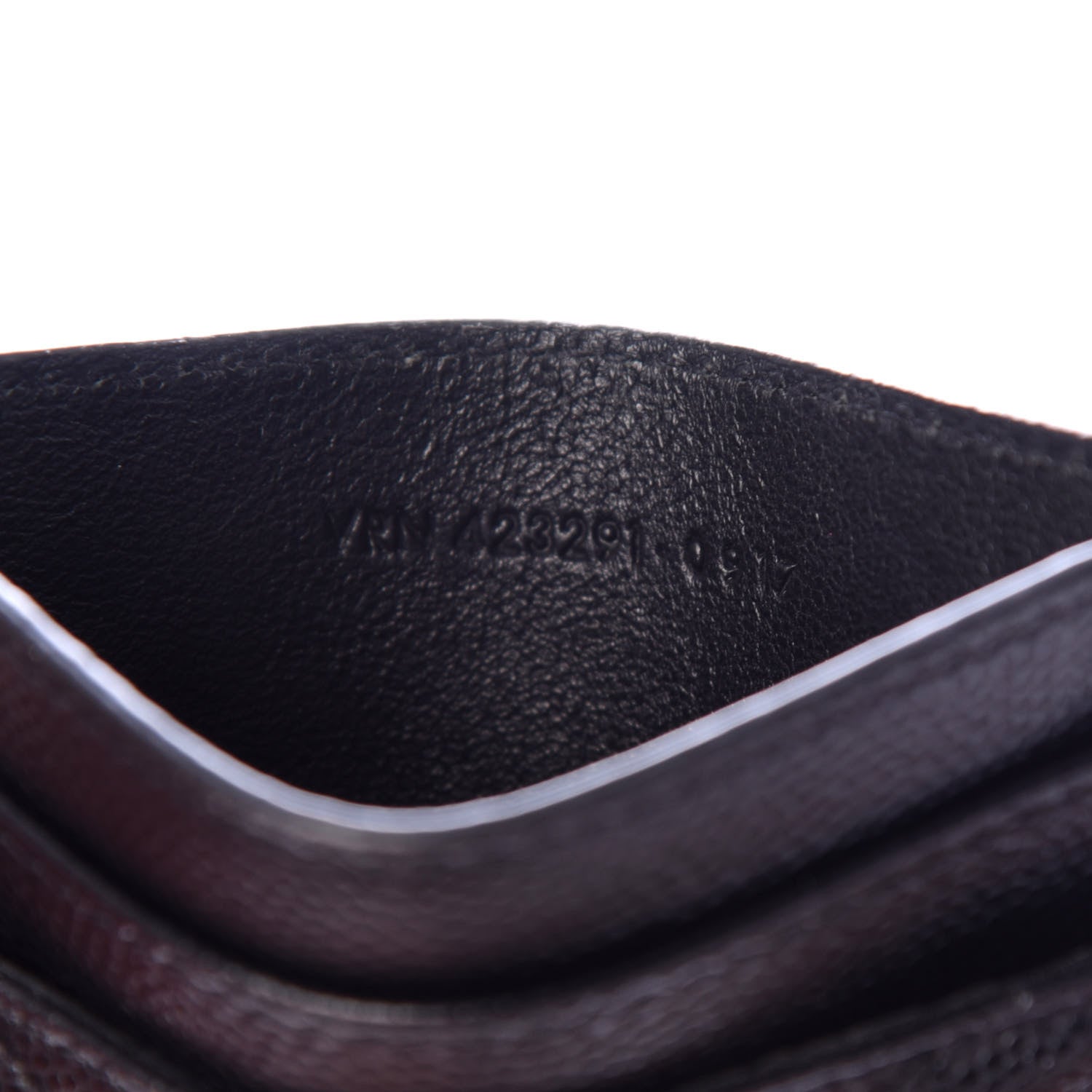 Saint Laurent Grain De Poudre Matelasse Chevron Monogram Credit Card Case Black 7 of 8