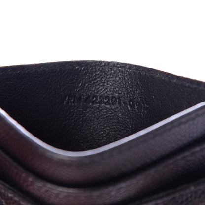 Saint Laurent Grain De Poudre Matelasse Chevron Monogram Credit Card Case Black 7 of 8