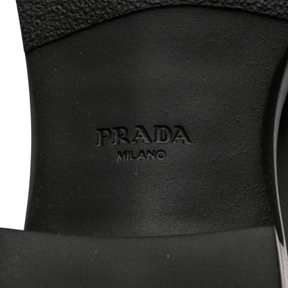 Prada Spazzolato Metal Triangle Logo 50mm Loafers 36.5 Black 7 of 9