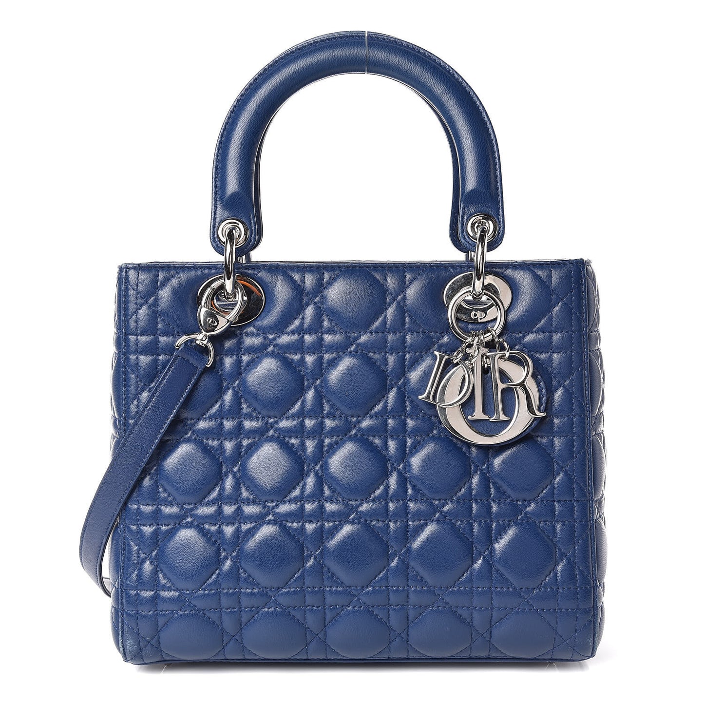 Lambskin Cannage Medium Lady Dior Navy