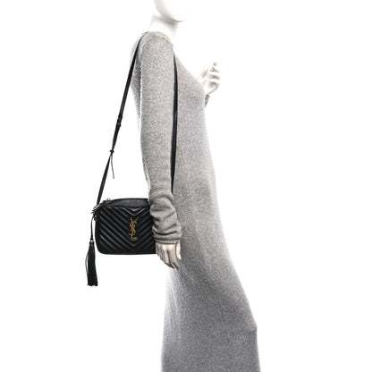 Saint Laurent Calfskin Matelasse Monogram Lou Camera Bag Black 2 of 11