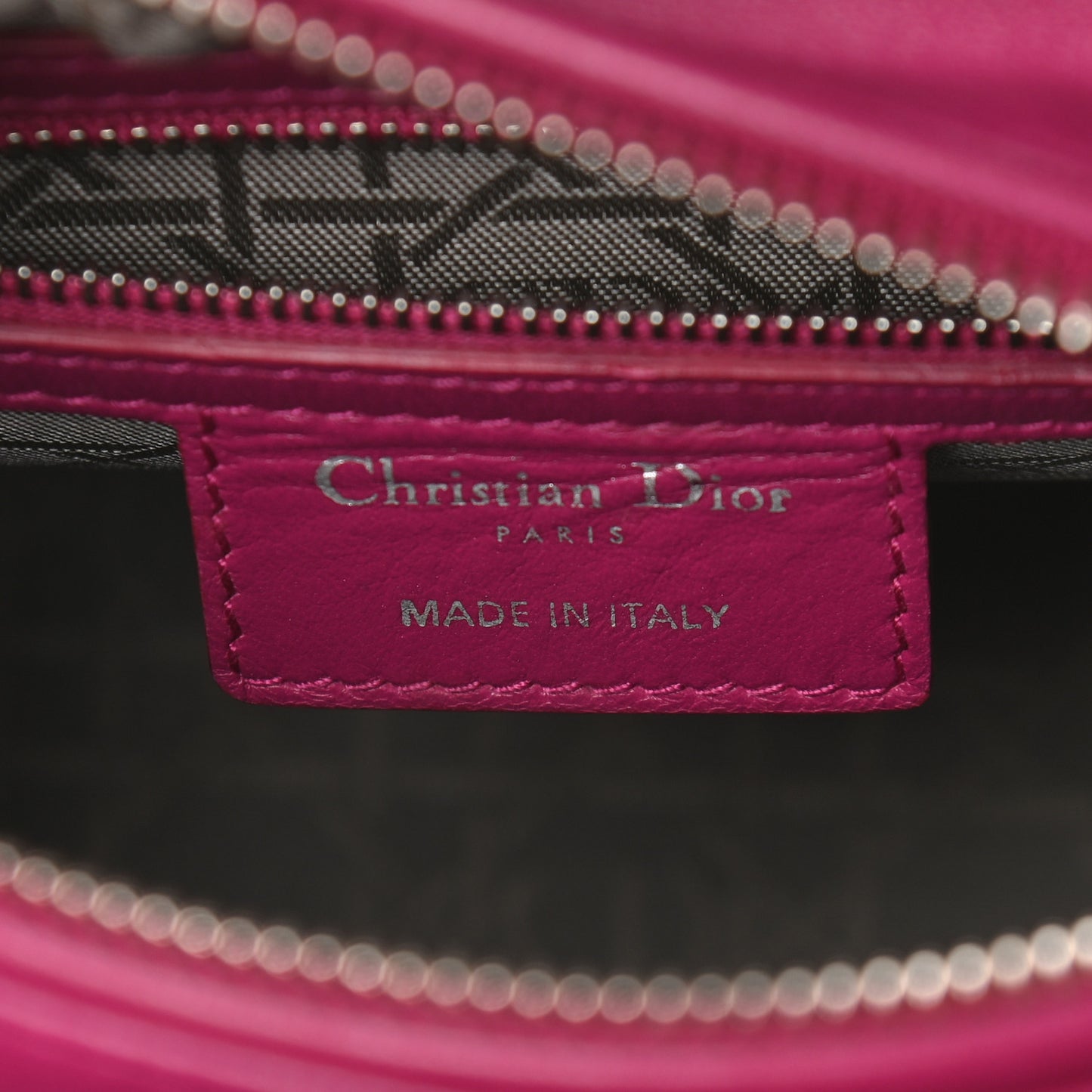 Lambskin Cannage Medium Lady Dior Fuchsia