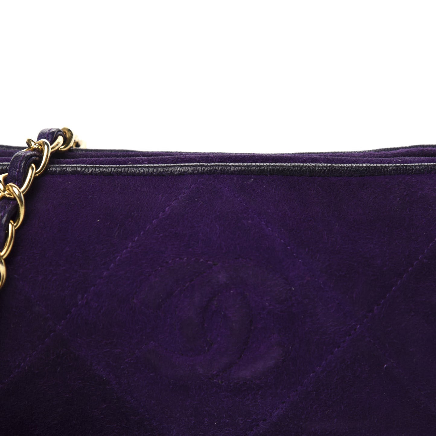 Suede Quilted Small Tassel Shoulder Bag Purple