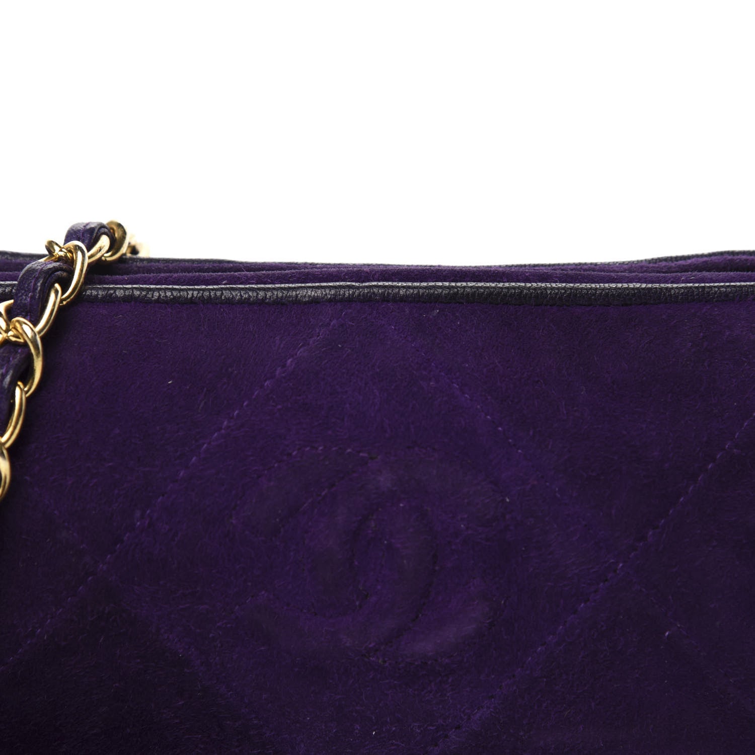 Chanel Suede Quilted Small Tassel Shoulder Bag Purple 11 of 11