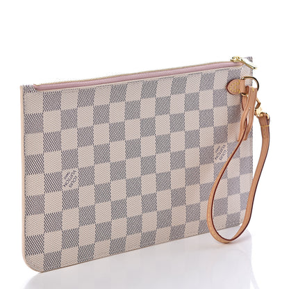 Louis Vuitton Damier Azur Neverfull MM GM Pochette Rose Ballerine 3 of 6