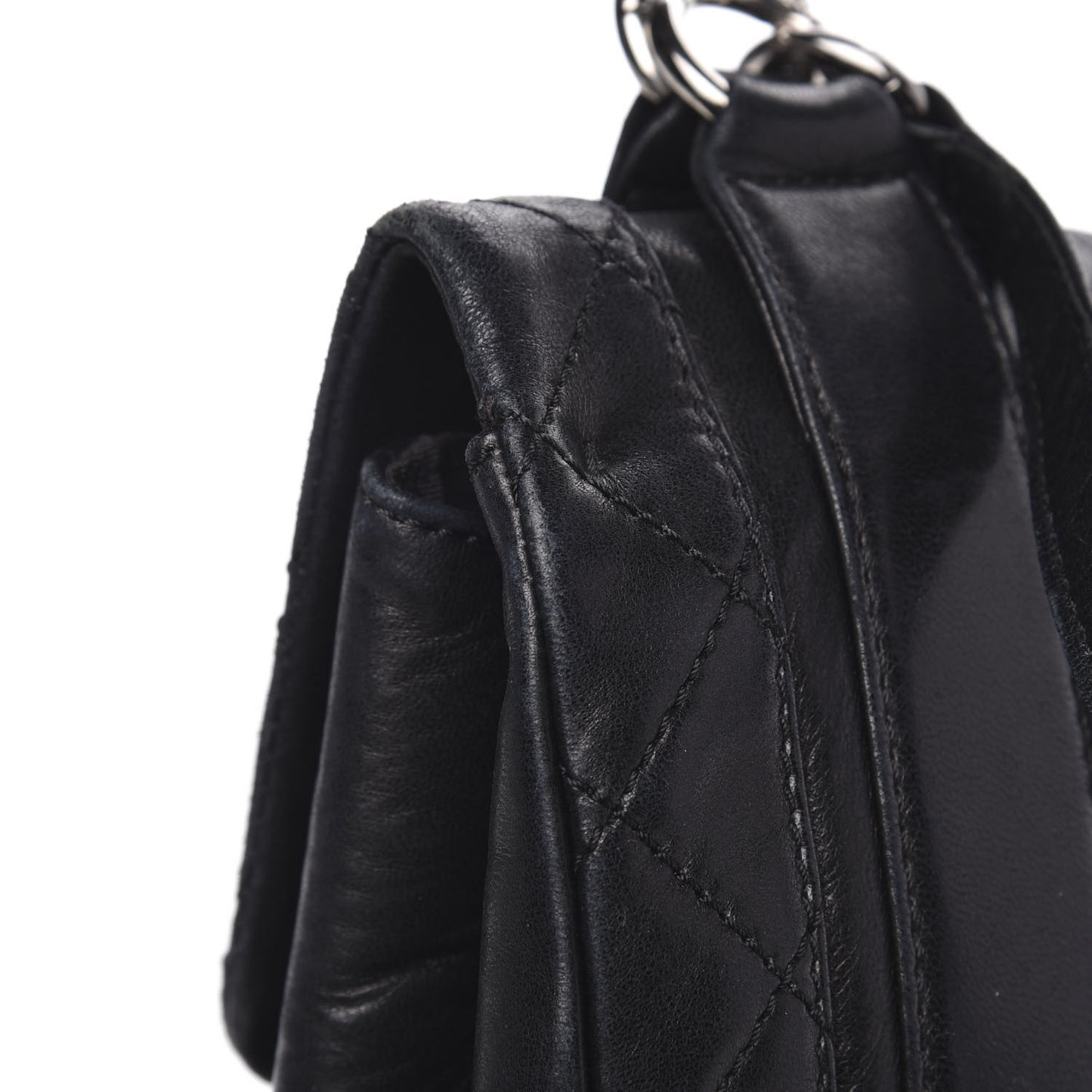 Lambskin Quilted Small Messenger Bag Black