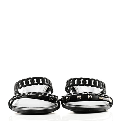 Hermes Nappa Ajaccio Sandals 39.5 Black 2 of 10