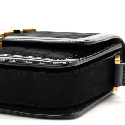 Saint Laurent Suede Quilted Monogram Small Solferino Satchel Black 10 of 10