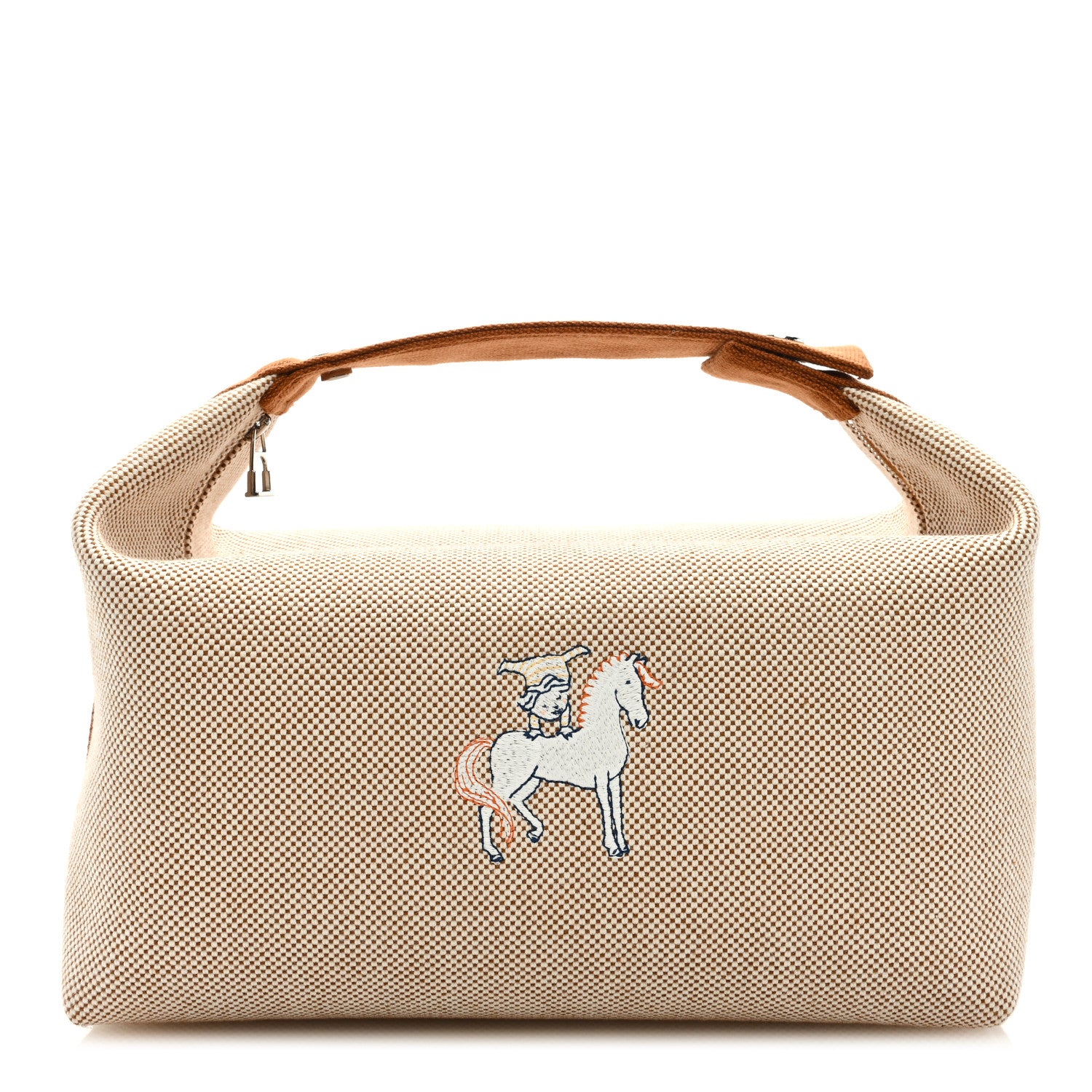Hermes Canvas Large Bride-A-Brac Cabriole Case Biscuit 1 of 7