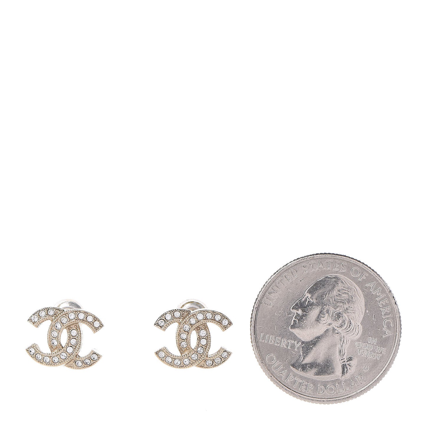 Crystal Mini CC Earrings Gold