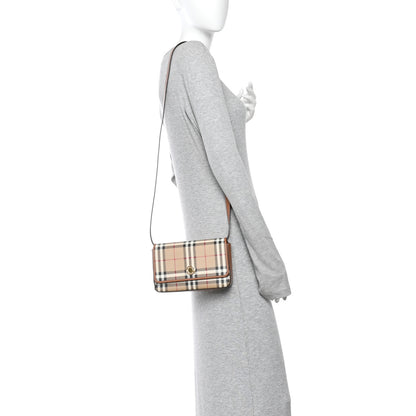 Burberry E-Canvas Vintage Check Hampshire Crossbody Archive Beige 2 of 11