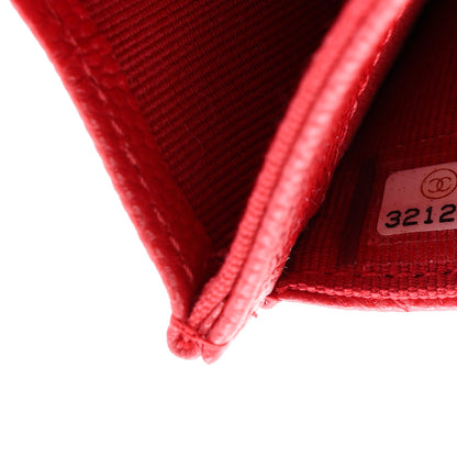 Chanel Caviar Quilted Flap Card Holder Wallet Red 7 of 8