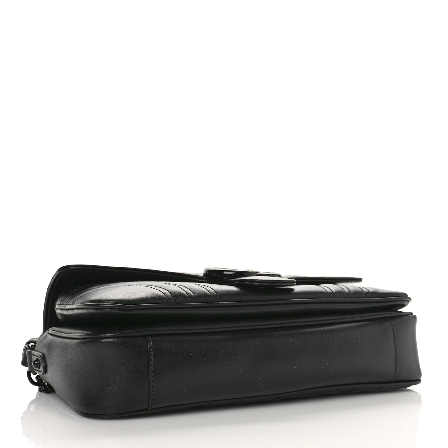 Calfskin Matelasse Monochrome GG Marmont Crossbody Shoulder Bag Black
