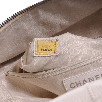 Chanel Leather Square Stitched Bowler White 8 of 8