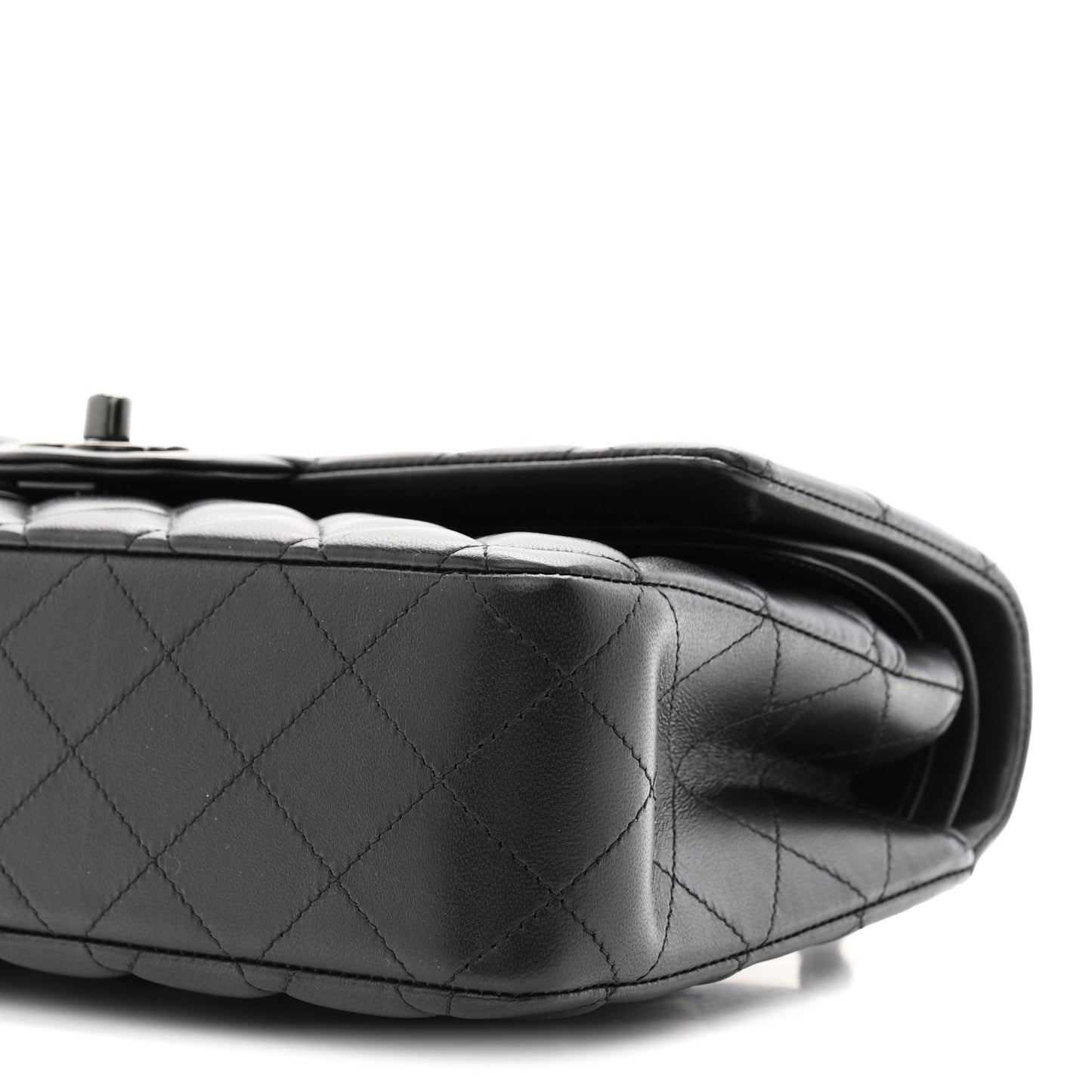 Lambskin Quilted Medium Double Flap So Black
