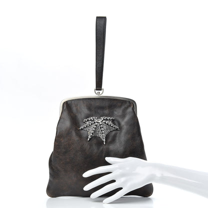 Balenciaga Chevre Embellished Crystal Small Aumonière Wristlet 2 of 11