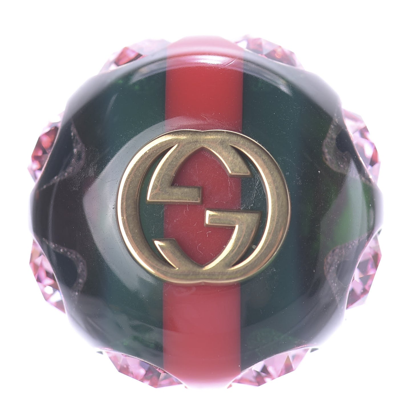 Crystal Resin Sylvie Vintage Web Brooch Green Red