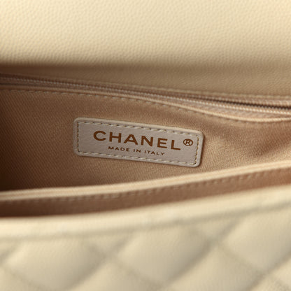 Chanel Caviar Lizard Quilted Mini Coco Handle Flap Beige 8 of 11